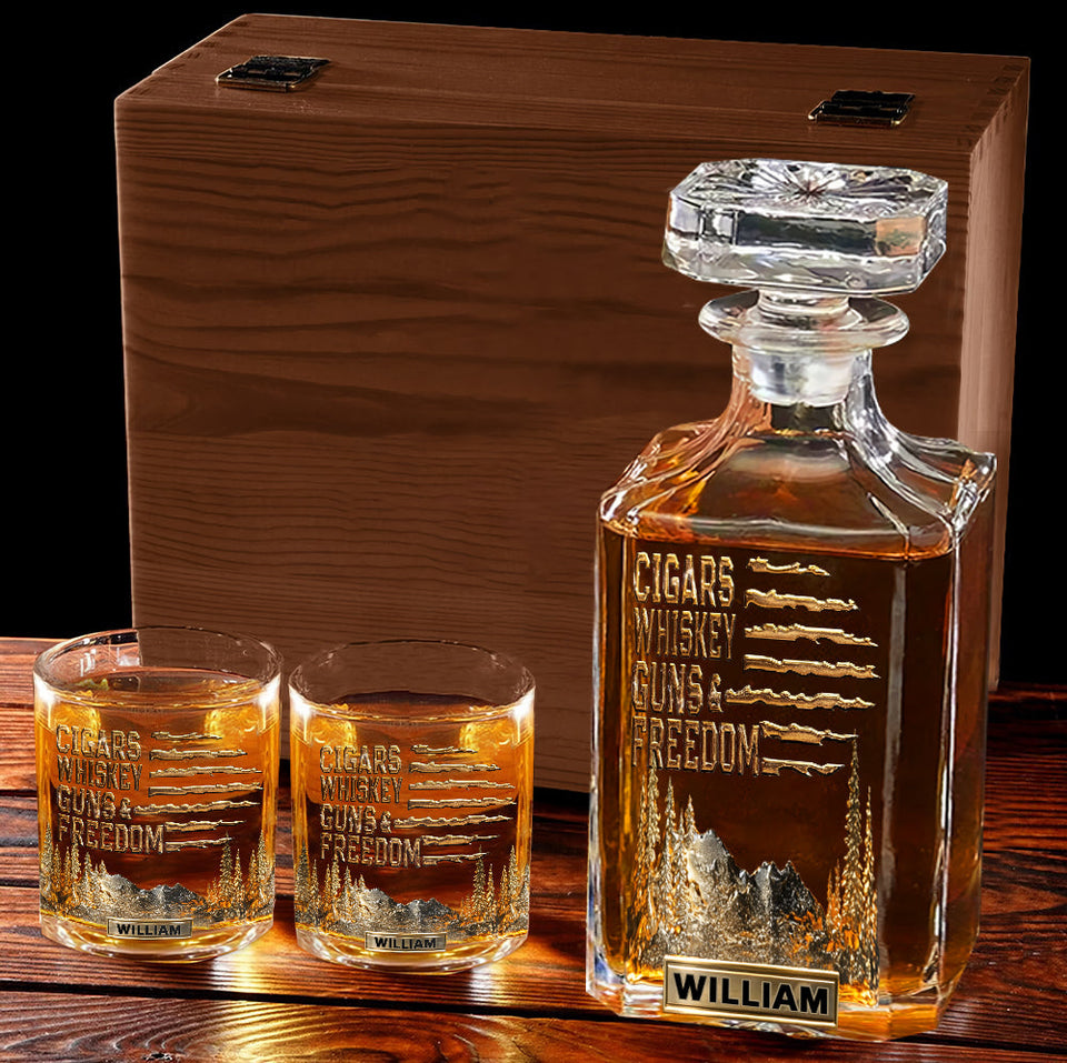 Gift For Bourbon/ Whiskey Lovers, Gift For Him - Personalized Whisky Whiskey Glass