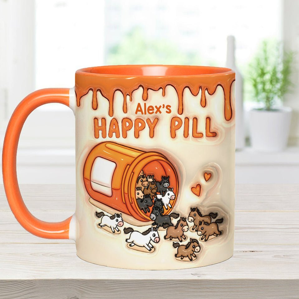 My Happy Pill - Personalized Horse Accent Mug