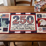 Home Decor America 250th Anniversary - Personalized Independence Day/ 4th of July Table Runner