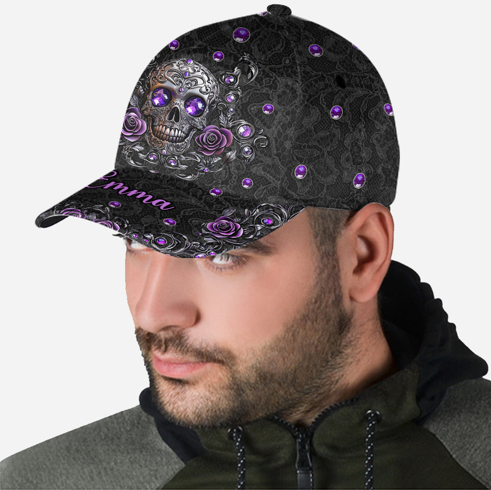 Beautiful Skull And Roses - Personalized Skull Classic Cap