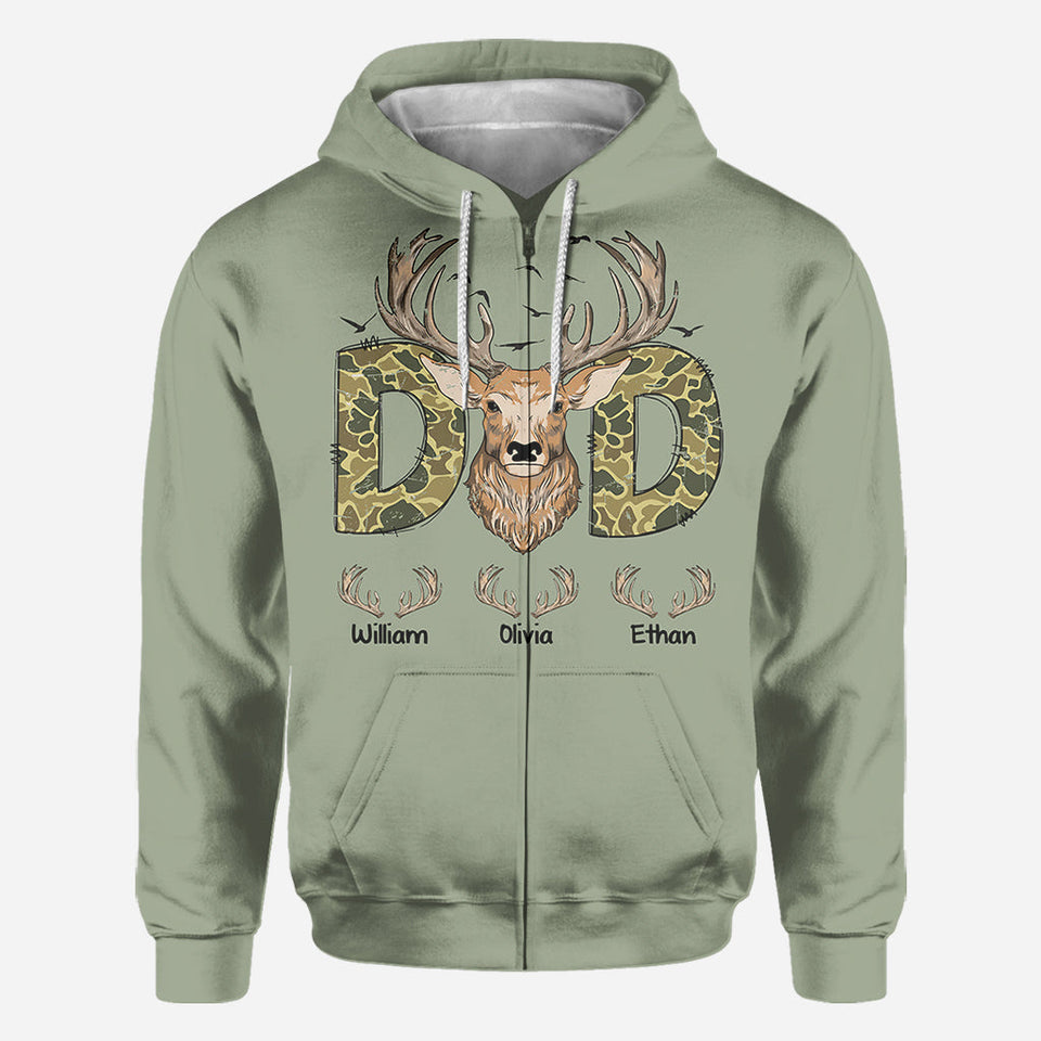 Best Dad Ever - Personalized Hunting All Over Shirt