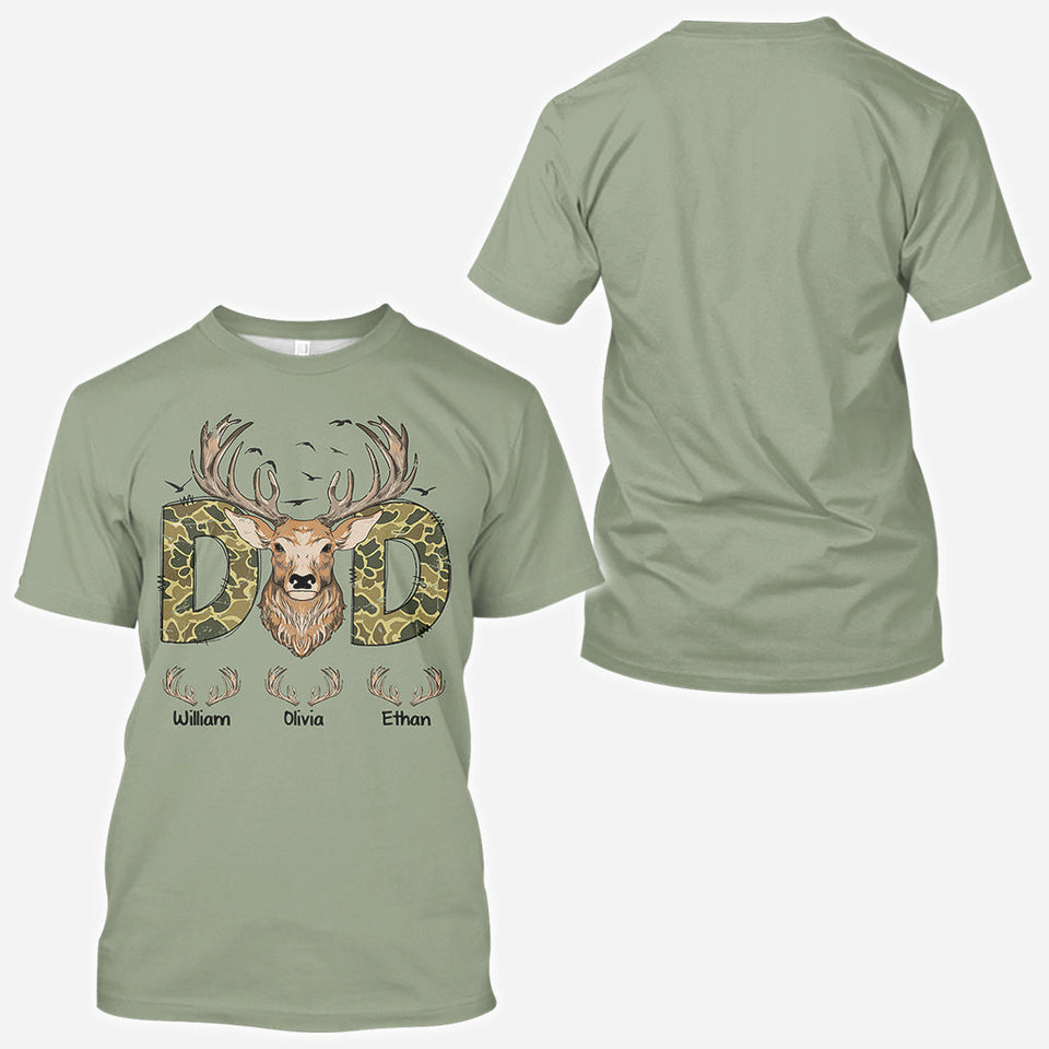 Best Dad Ever - Personalized Hunting All Over Shirt