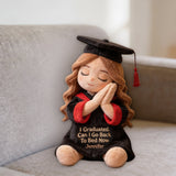 Can I Go To Bed Now - Personalized Graduation Premium Faux Fur Pillow