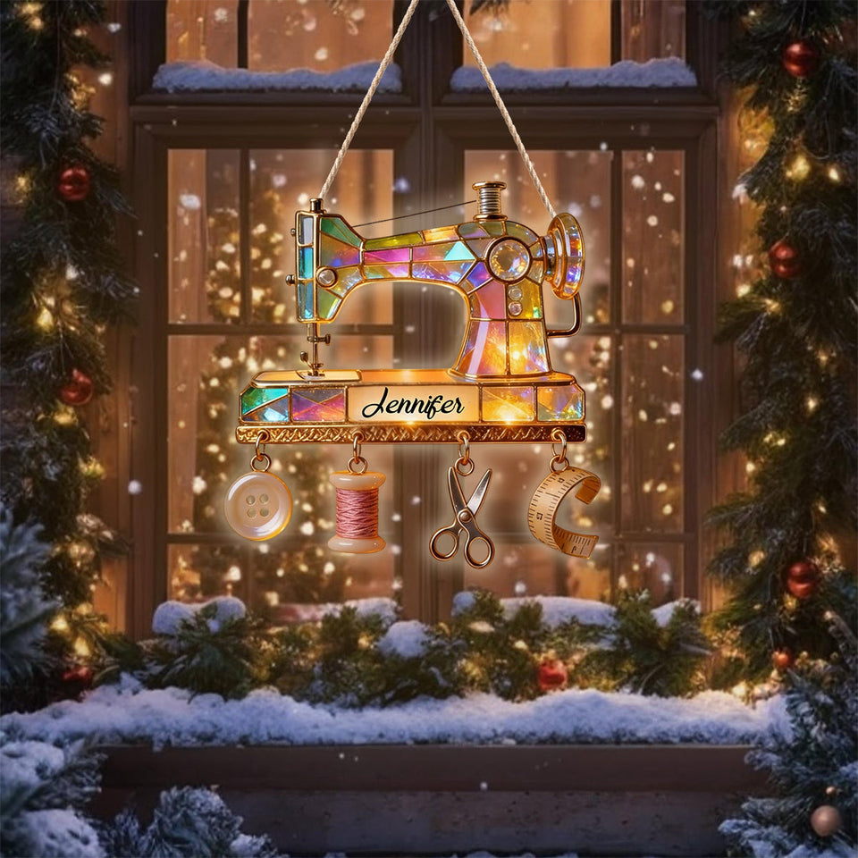 Colorful Sewing Machine - Personalized Sewing LED Light Acrylic Sign