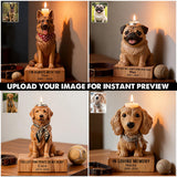 In Loving Memory - Personalized Dog Custom Shape Wooden Candle Holder