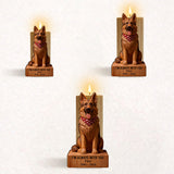In Loving Memory - Personalized Dog Custom Shape Wooden Candle Holder