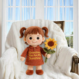 Growing with Grandma’s Love - Personalized Grandma Premium Faux Fur Pillow