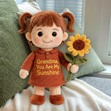 Growing with Grandma’s Love - Personalized Grandma Premium Faux Fur Pillow
