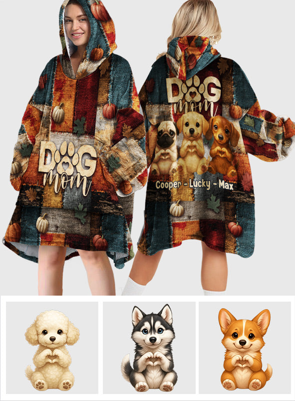 Dog Mom - Personalized Dog Blanket Hoodie