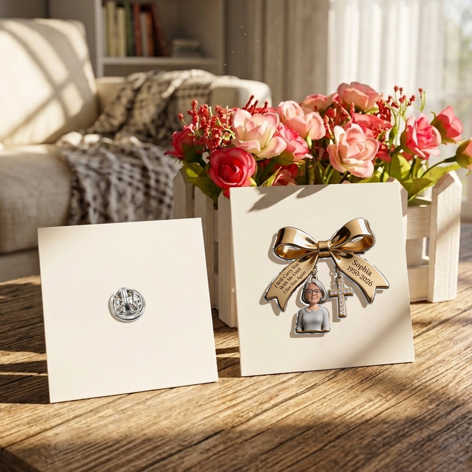 I Will Carry You With Me - Personalized Memorial 3D Embossed Enamel Pin