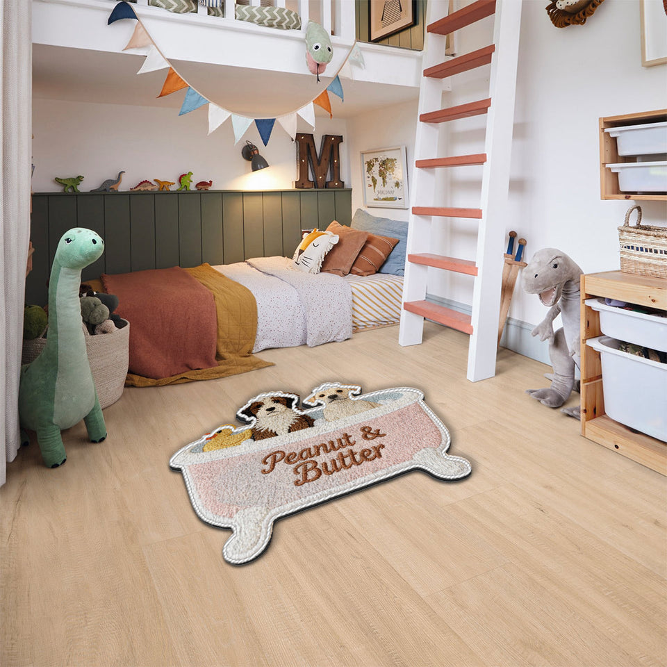Custom Bathroom Rug For Pet Owners - Personalized Dog Non-Slip Tufted Rug