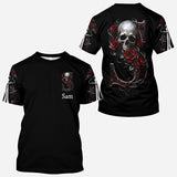 Rose & Skull - Personalized Skull All Over Shirt