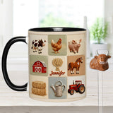 Farmer Life - Personalized Farmer Set Accent Mug with Acrylic Stirrers
