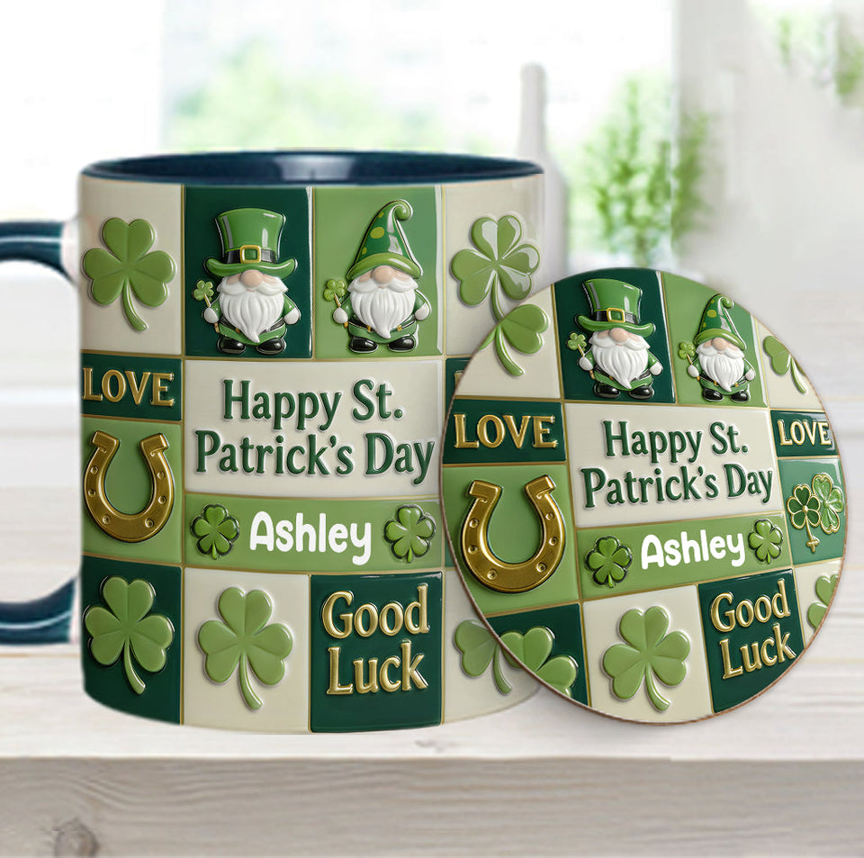 Happy St. Patrick's Day - Personalized Irish Accent Mug & Coaster