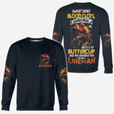 Only The Strongest Men Become Lineman - Personalized Lineman All Over Shirt