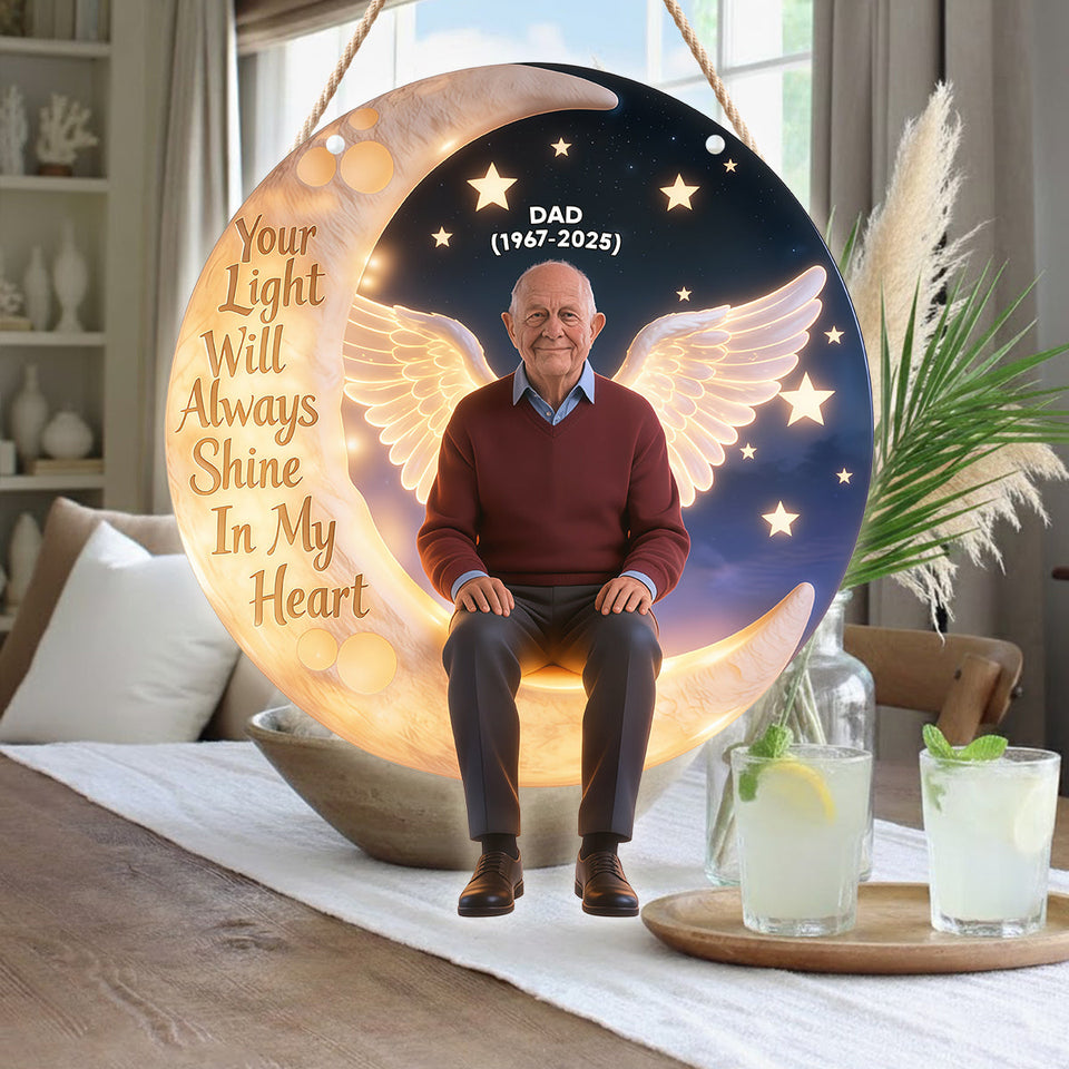 Always Shine In My Heart - Personalized Memorial LED Light Acrylic Sign