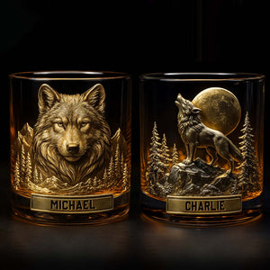 Cool Wolf - Personalized Wolf Whiskey Glass