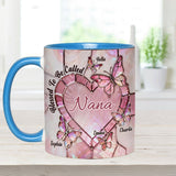 Blessed To Be Called Nana Mama Gigi Grandma - Personalized Grandma Set Accent Mug with Acrylic Stirrers