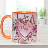 Blessed To Be Called Nana Mama Gigi Grandma - Personalized Grandma Set Accent Mug with Acrylic Stirrers