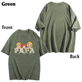 Vintage Map Papa Title - Personalized Father Wash T-shirt