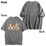 Vintage Map Papa Title - Personalized Father Wash T-shirt