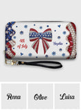 Independence Day - Personalized Independence Day/ 4th of July Leather Long Wallet