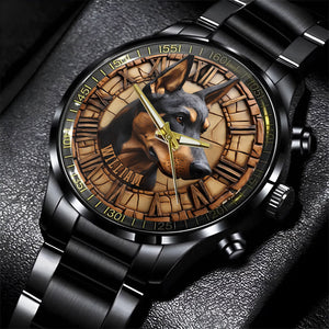 Brave Doberman Pinscher - Personalized Dog Hand Watch