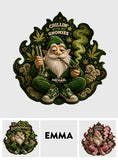 Smoking Gnome, It's 420 Somewhere - Personalized Weed Shaped Doormat/ Rug