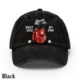 Best Dad By Par - Personalized Golf Washed Denim Cap