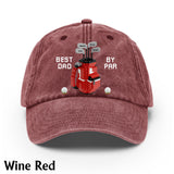 Best Dad By Par - Personalized Golf Washed Denim Cap