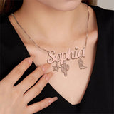Cowgirl Era - Personalized Cowgirl Necklace With Charms