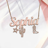 Cowgirl Era - Personalized Cowgirl Necklace With Charms