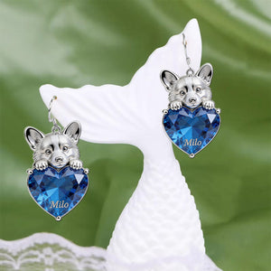 Pet On Heart - Personalized Dog Earrings