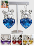 Pet On Heart - Personalized Dog Earrings