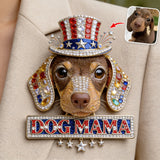 Red, White & Woof - Personalized Dog 3D Embossed Enamel Pin