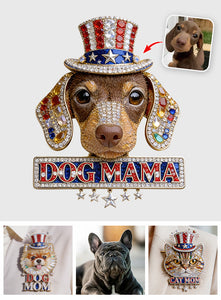 Red, White & Woof - Personalized Dog 3D Embossed Enamel Pin