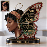 She Who Kneels Before God - Personalized African American Custom Shaped Acrylic Plaque