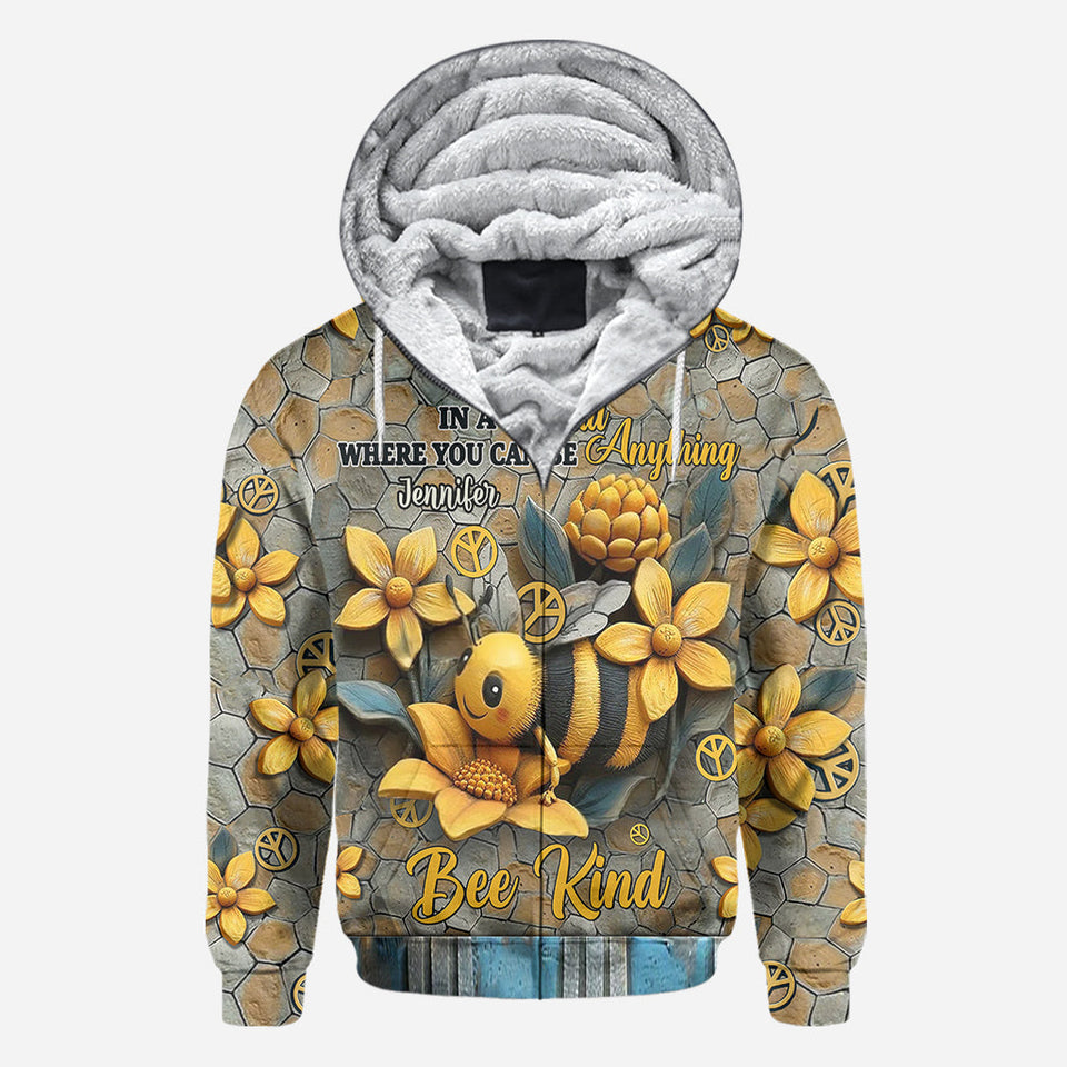In A World Where You Can Be Anything Bee Kind - Personalized Hippie All Over Shirt