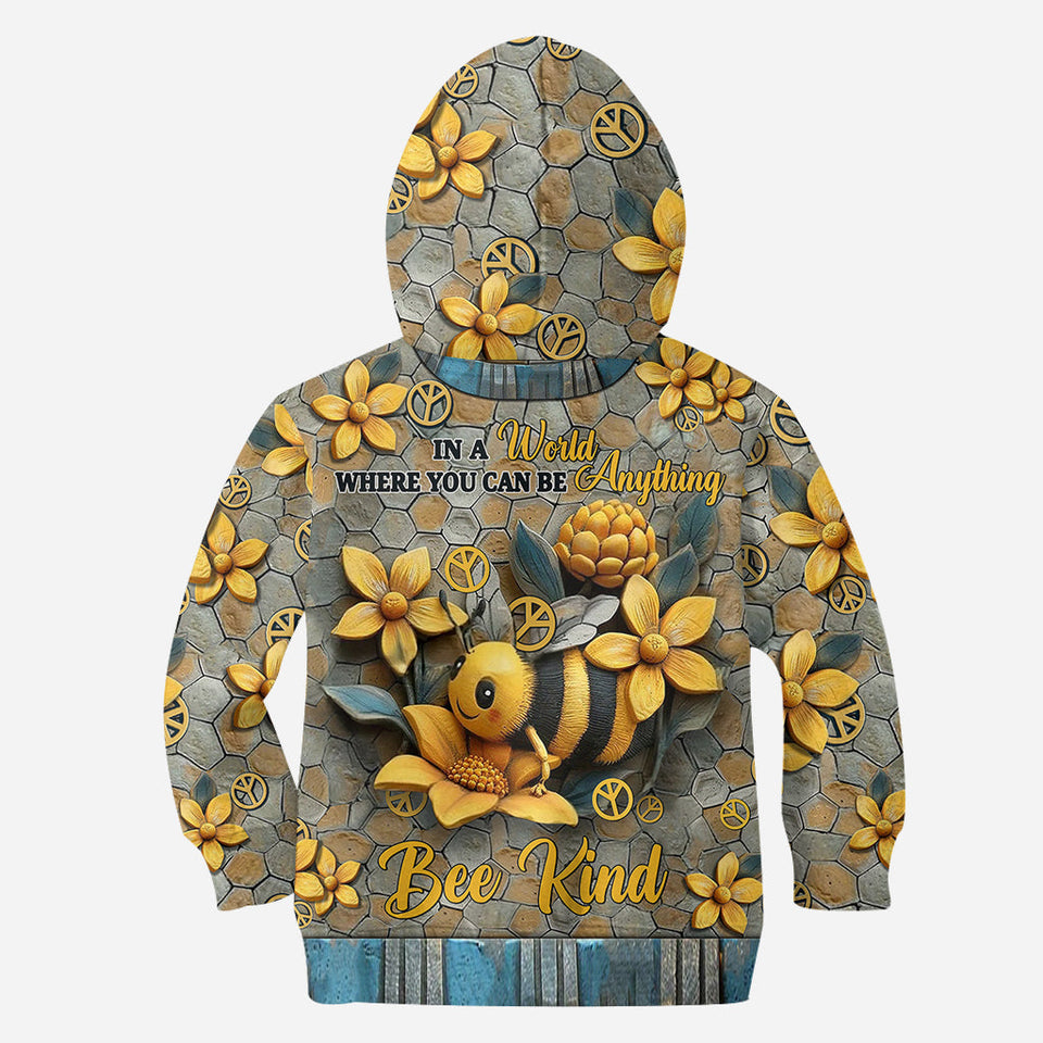In A World Where You Can Be Anything Bee Kind - Personalized Hippie All Over Shirt
