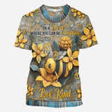 In A World Where You Can Be Anything Bee Kind - Personalized Hippie All Over Shirt