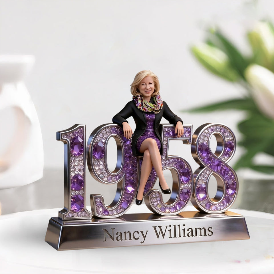 Photo and Year - Gift For Her - Personalized Birthday Custom Shaped Acrylic Plaque