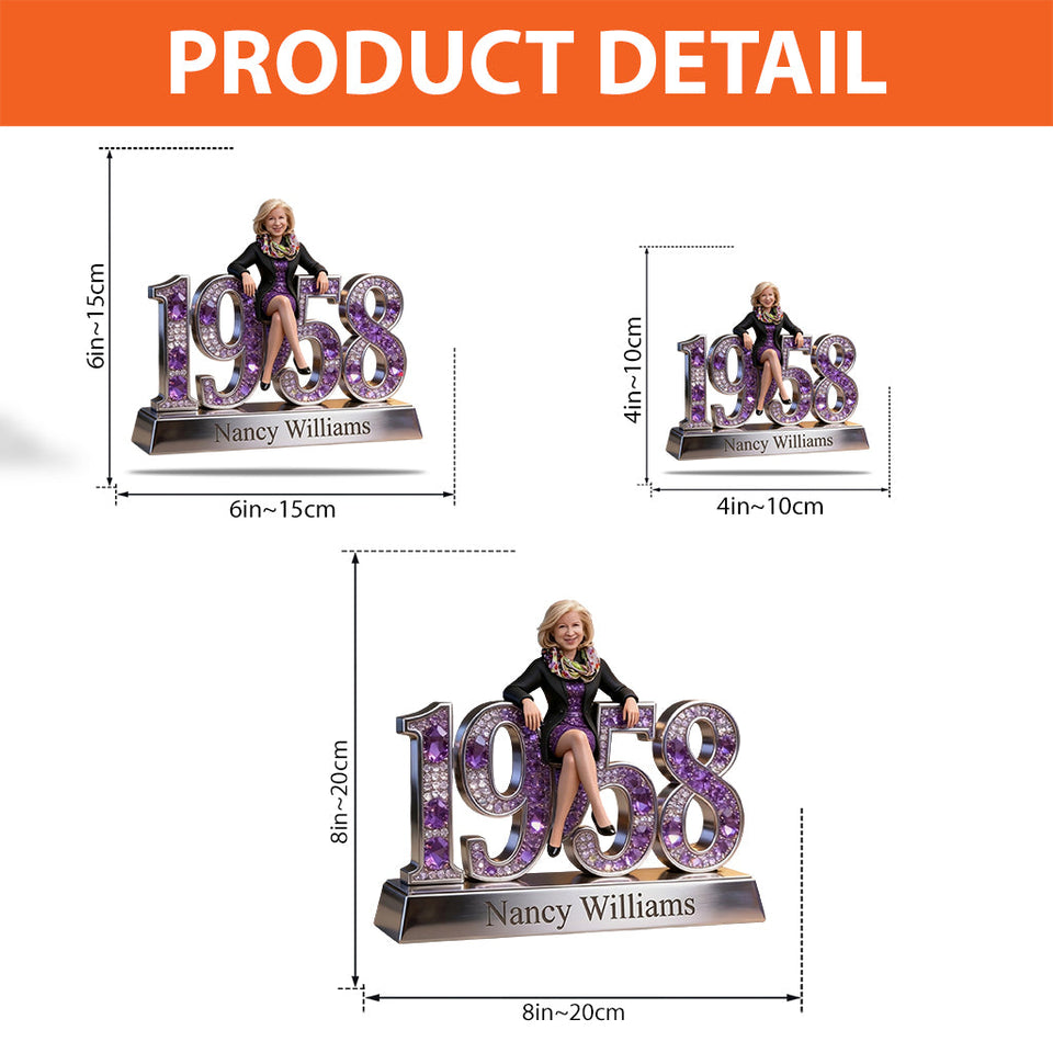 Photo and Year - Gift For Her - Personalized Birthday Custom Shaped Acrylic Plaque