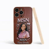 Any Title - Gifts For Nurse, Doctor - Personalized Nurse 3D Embossed Leather Phone Case