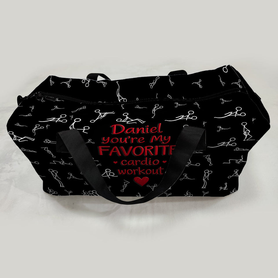 Favorite Cardio Workout - Personalized Spicy Couple Duffle Bag