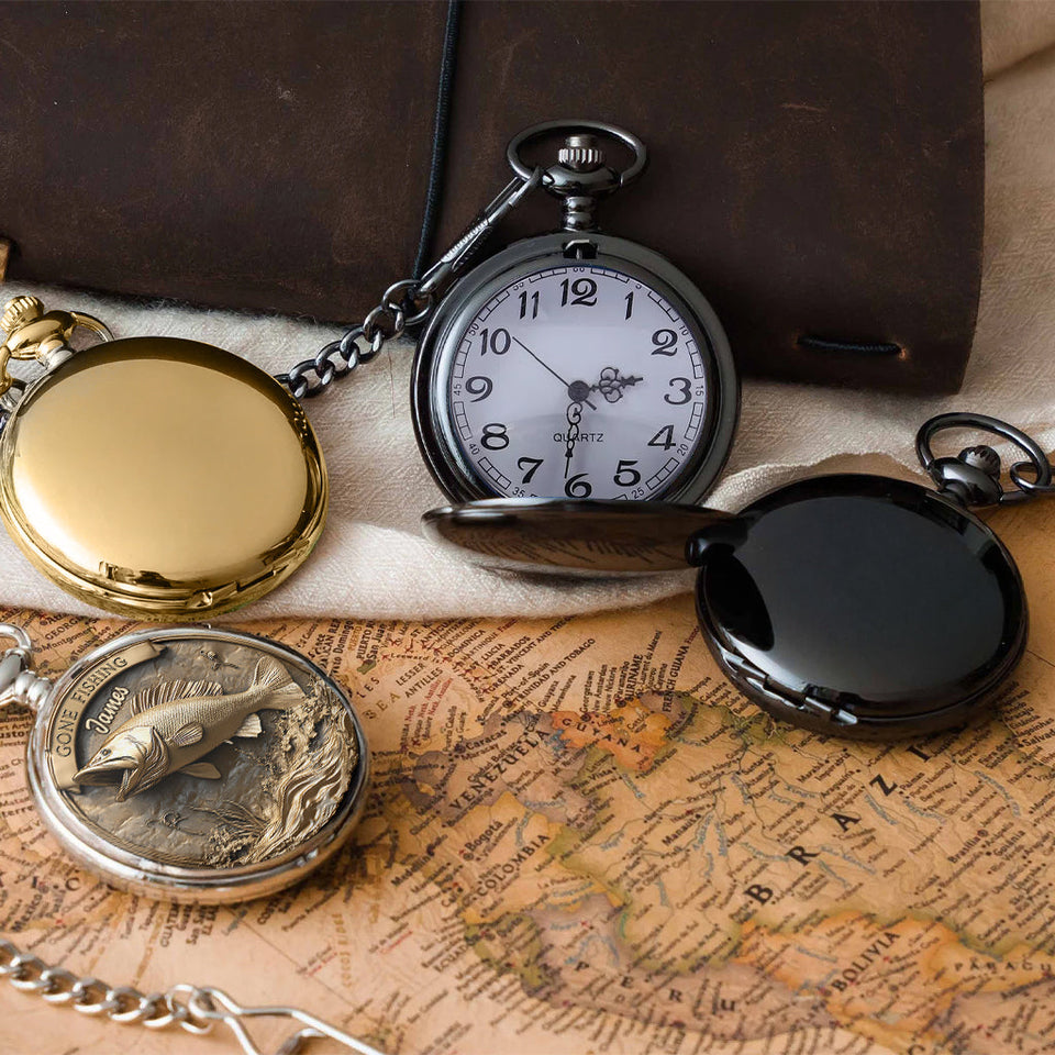 Gone Fishing - Personalized Fishing Pocket Watch