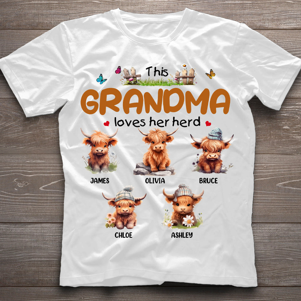 This Grandma Loves Her Herd - Personalized Grandma T-shirt And Hoodie