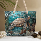 Salty Lil' Beach - Personalized Turtle Beach Bag