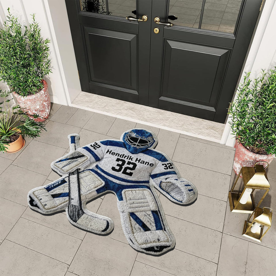 Love Hockey - Personalized Hockey Non-Slip Tufted Rug