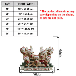 Cute Reindeer Holiday - Personalized Family Non-Slip Tufted Rug