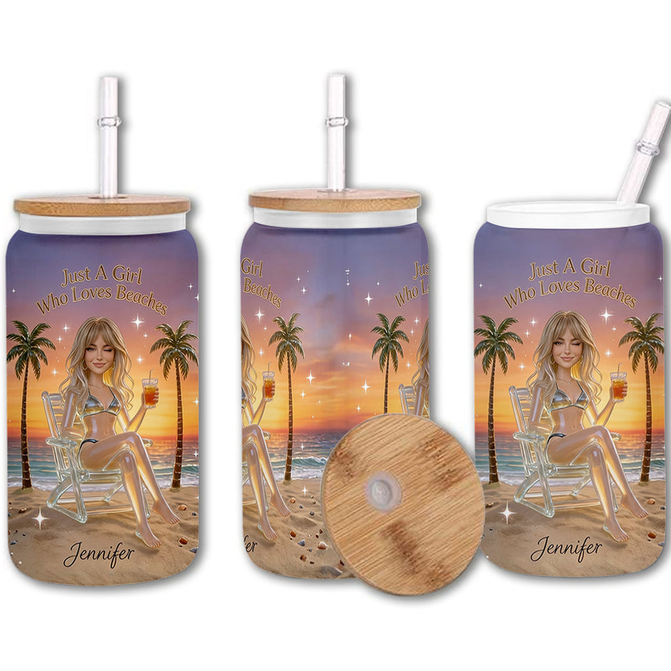 Beach Vibes - Personalized Sea Lover Can Glass